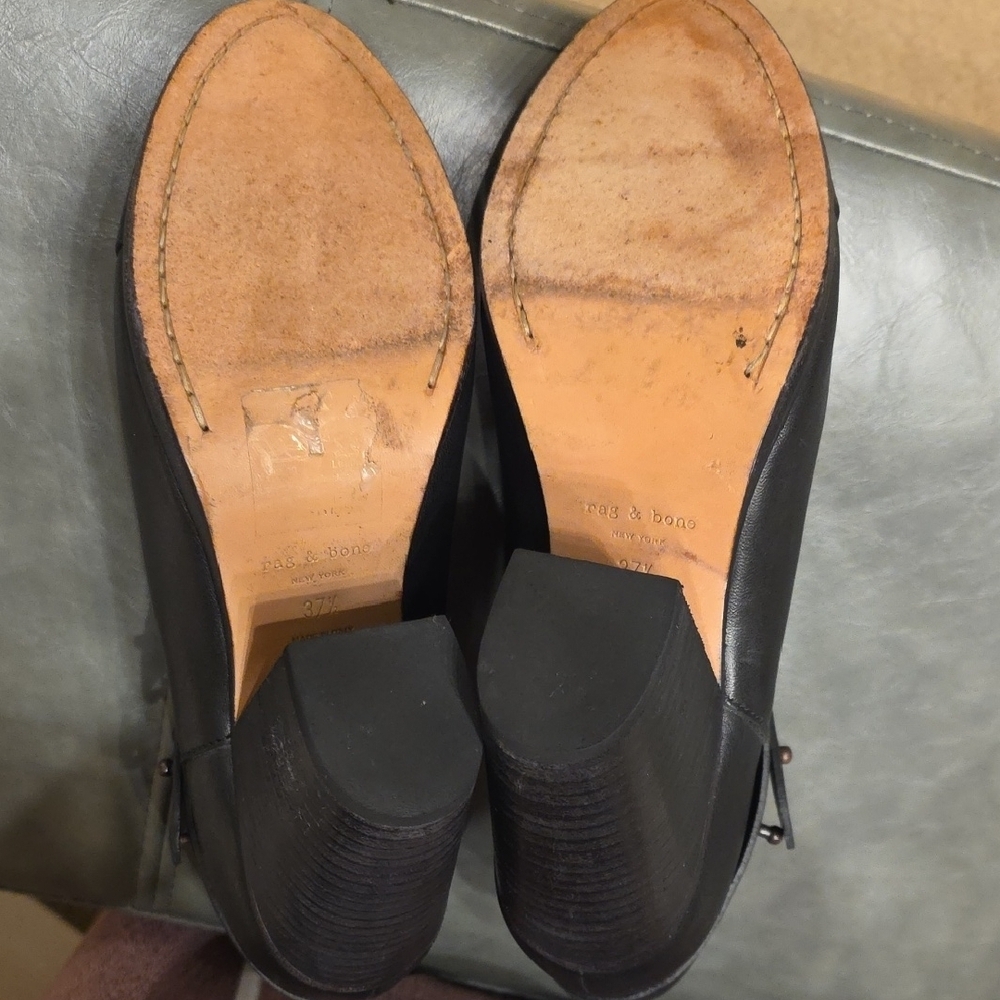 rag & bone Black Leather Ankle Booties - Picture 10 of 16